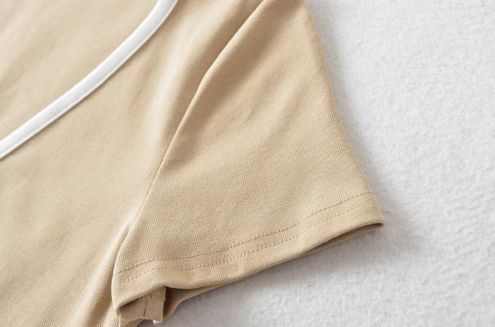 Women's Bow Detail Crew Neck Cropped Top