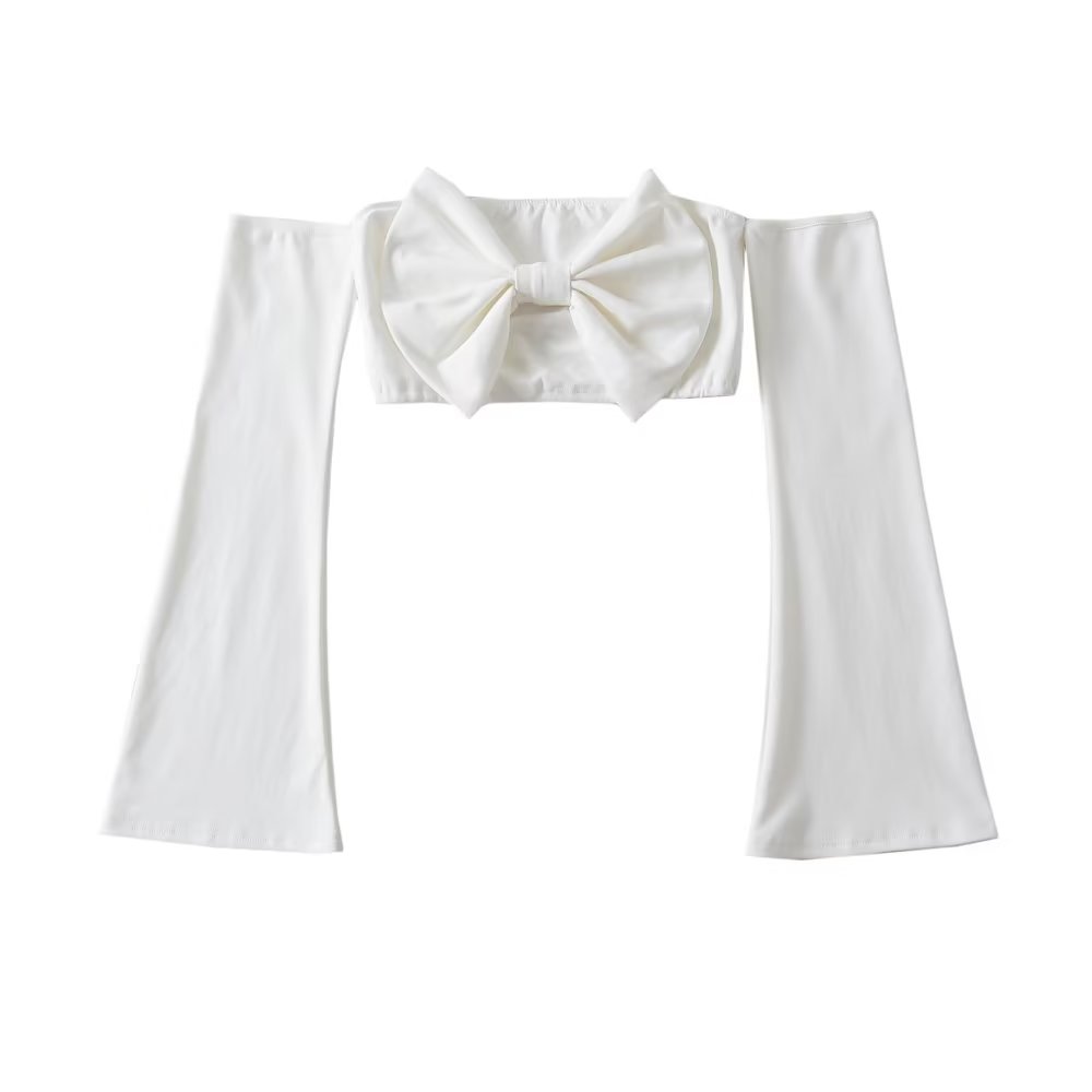 's Cropped Faux Two Piece Knitted Sweaters Office Top High Waist