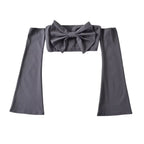 's Cropped Faux Two Piece Knitted Sweaters Office Top High Waist