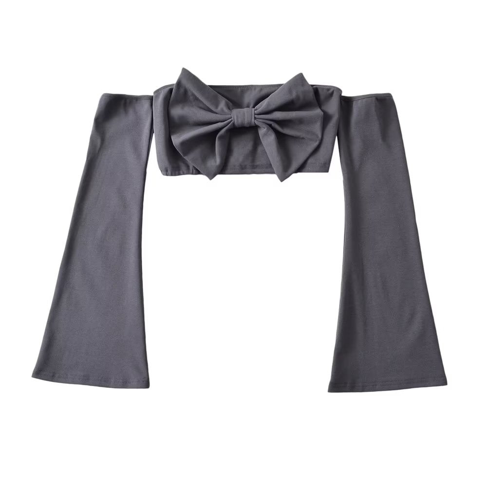's Cropped Faux Two Piece Knitted Sweaters Office Top High Waist