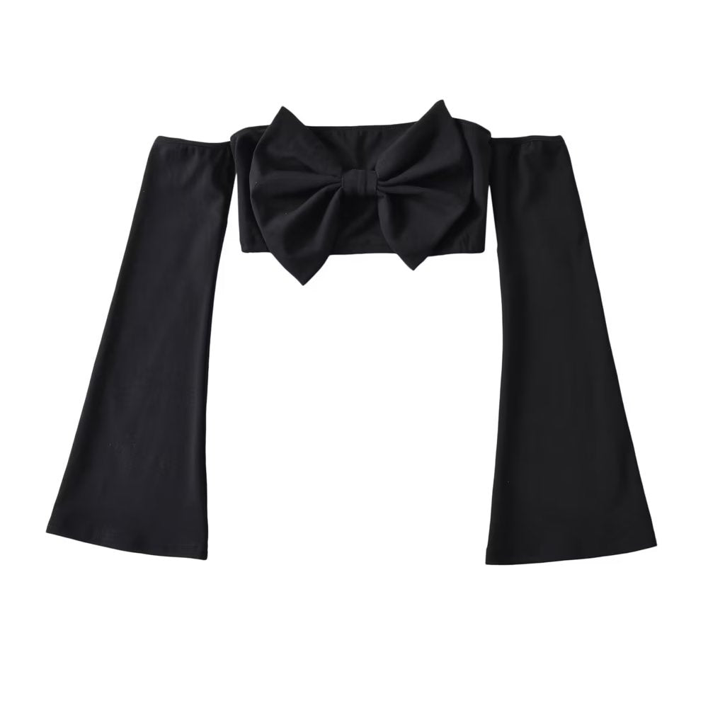 's Cropped Faux Two Piece Knitted Sweaters Office Top High Waist