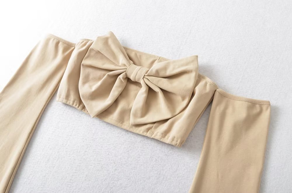 's Cropped Faux Two Piece Knitted Sweaters Office Top High Waist