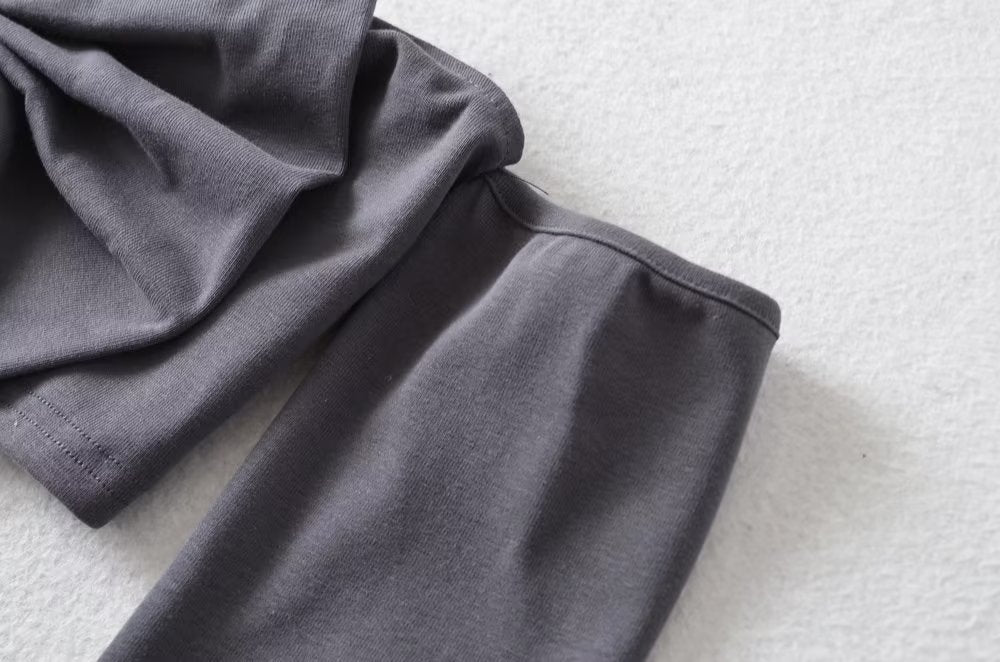 's Cropped Faux Two Piece Knitted Sweaters Office Top High Waist