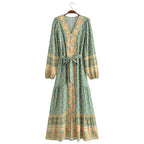 Printed Belted Cardigan Dress