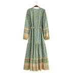 Printed Belted Cardigan Dress