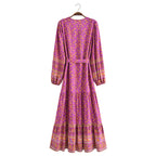 Printed Belted Cardigan Dress