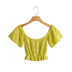 Jacquard Cutout Off-Shoulder Knit Top