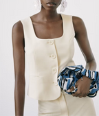 Square Collar Sleeveless Waistcoat Vest