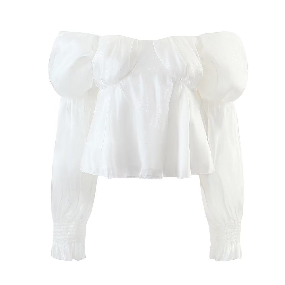 Women's Solid Color Sweet Square Collar Bell Sleeve Top Women