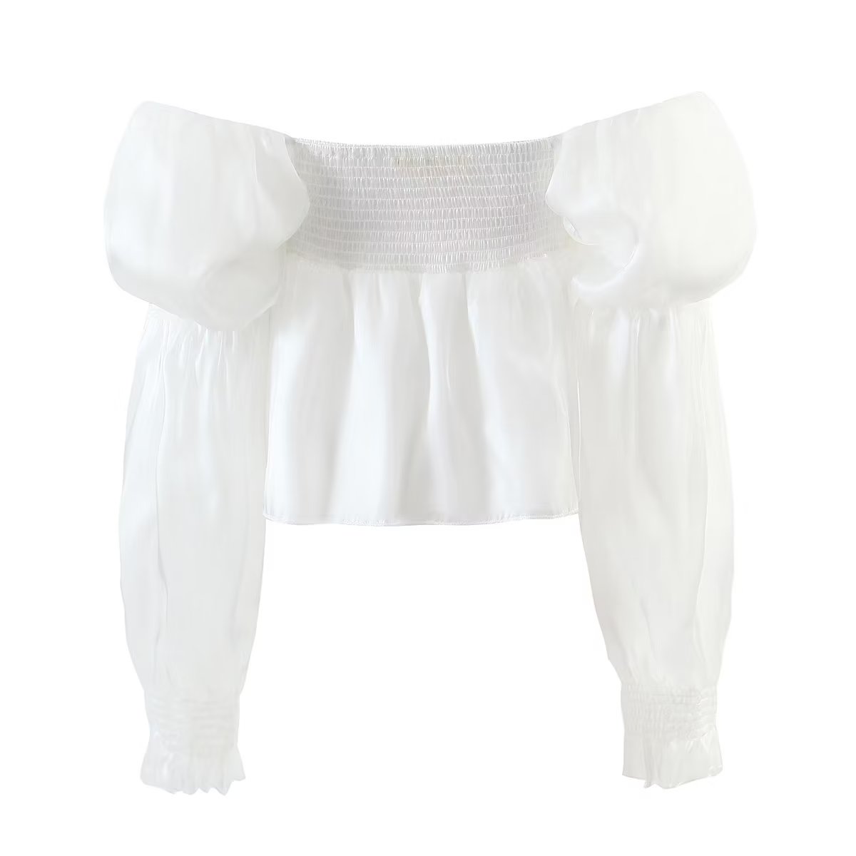 Women's Solid Color Sweet Square Collar Bell Sleeve Top Women