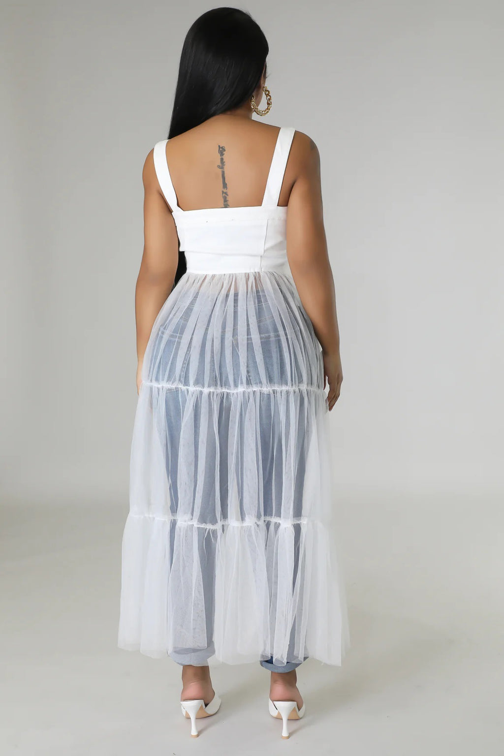 Straps Tulle Stitching Dress