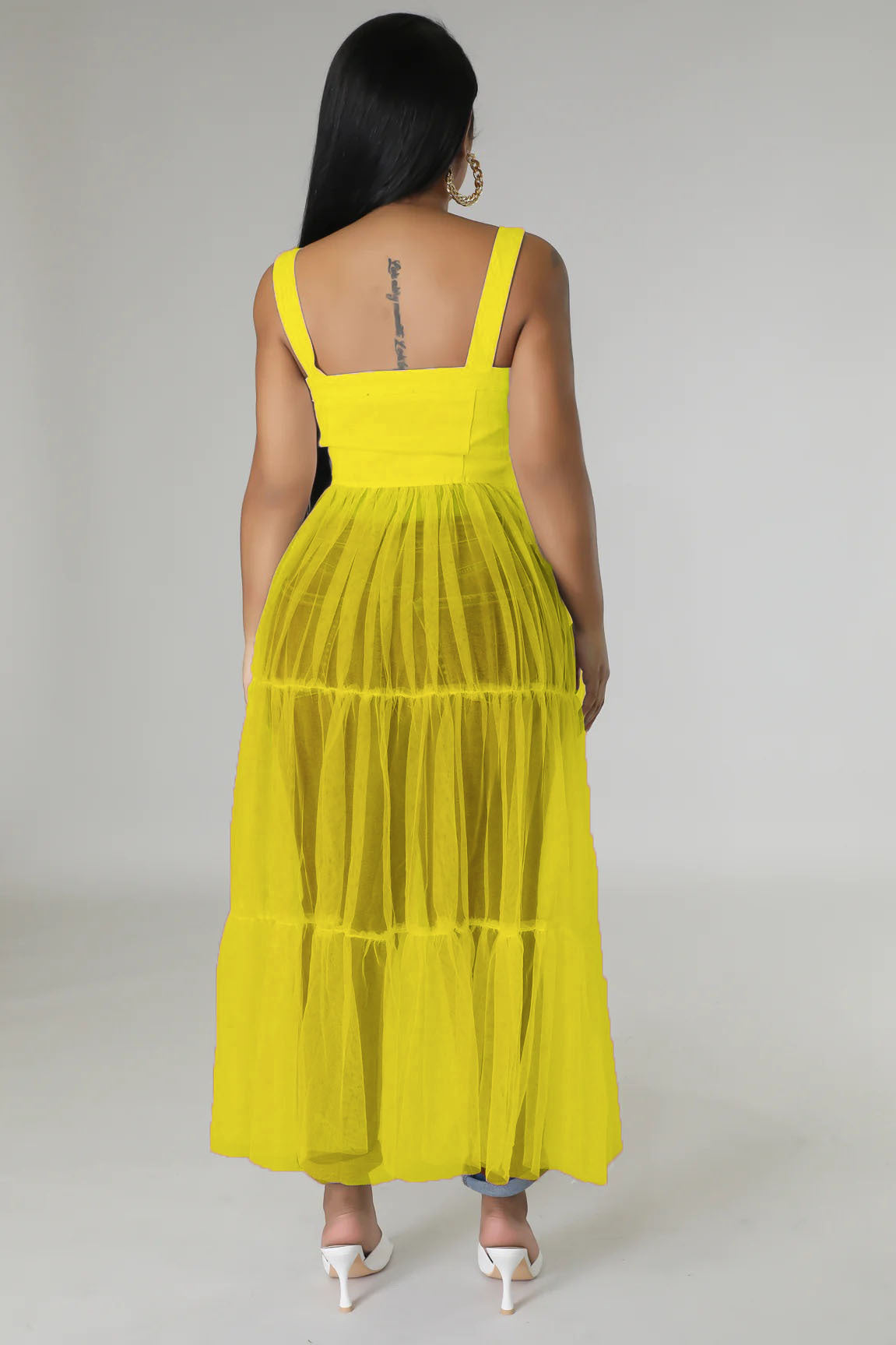 Straps Tulle Stitching Dress