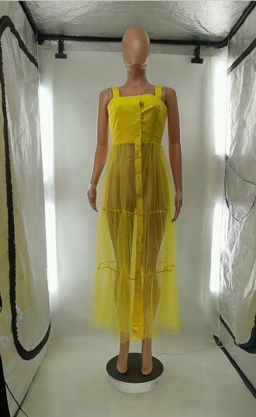 Straps Tulle Stitching Dress