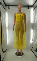 Straps Tulle Stitching Dress