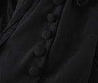 Stitching Wooden Ear Strapless Black Slim Fit Camisole Layer Dress Crisscross