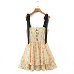 Women's Spring Summer Women Clothing Color Vacation Fresh Sexy Sexy Strap Dress Crisscross