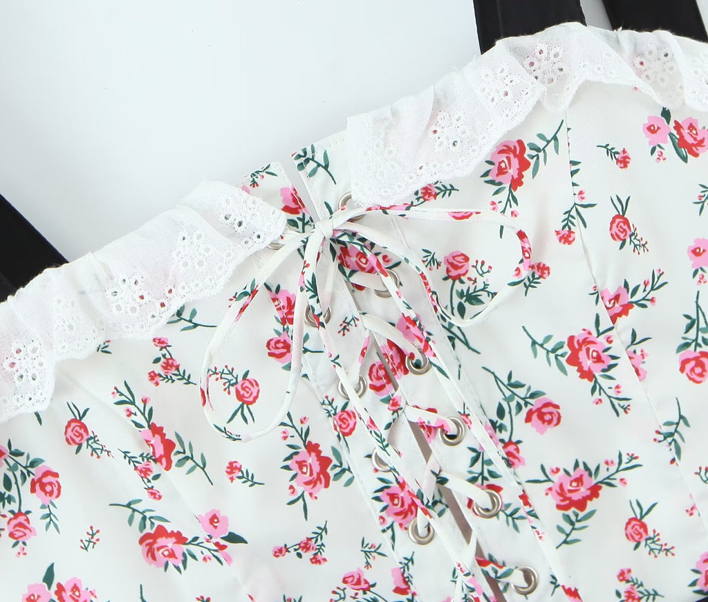 Women's Spring Lace Embroidered Large Swing Small Floral Dress
