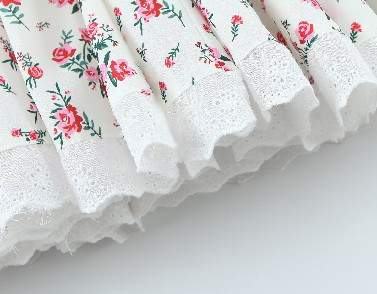 Women's Spring Lace Embroidered Large Swing Small Floral Dress