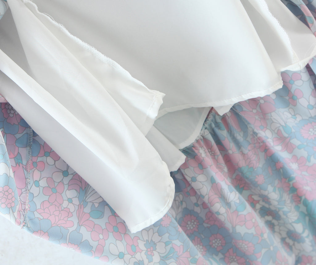 Women's Ruffle-Trim Floral Square-Neck Flutter-Sleeve Dress