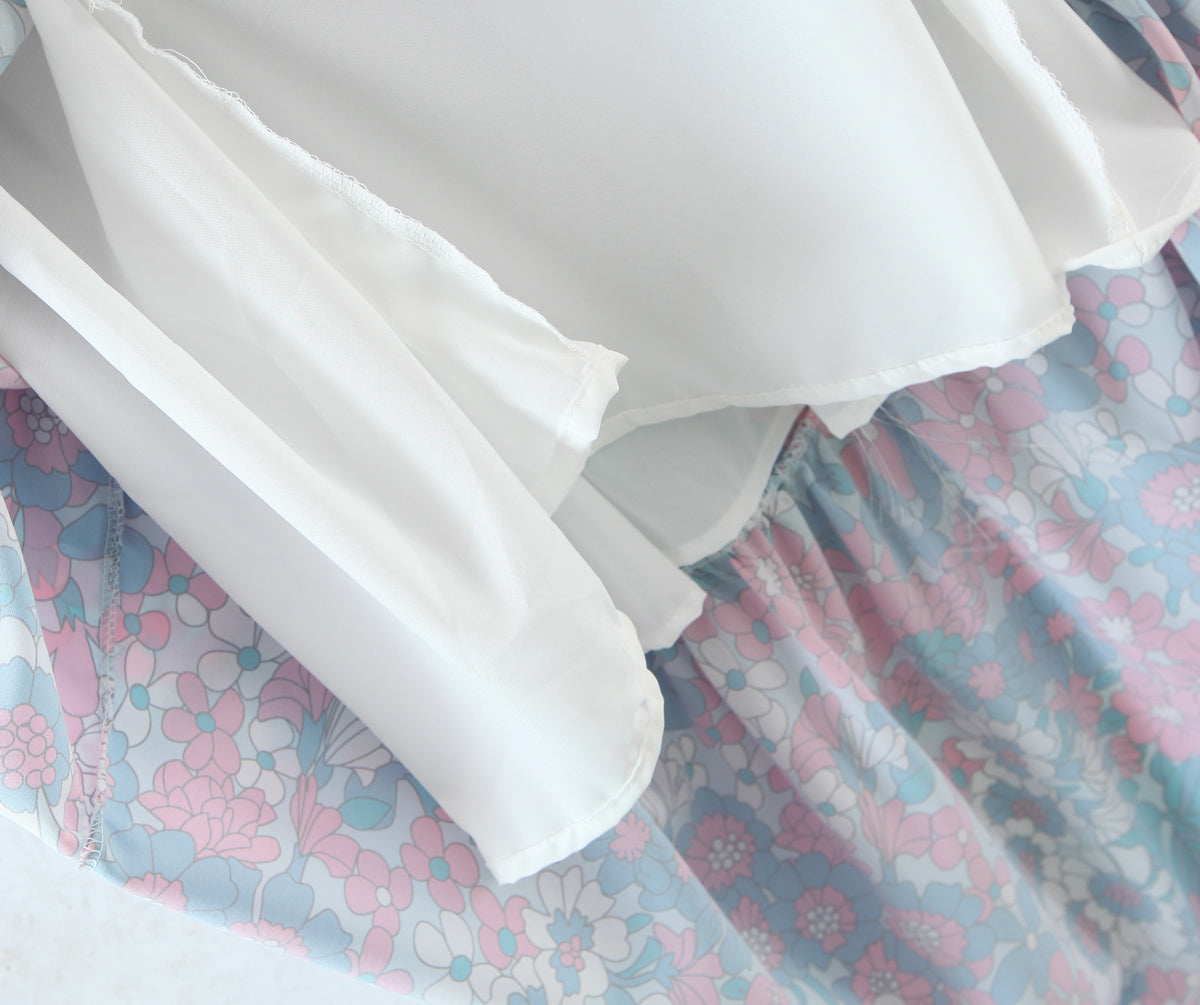 Women's Ruffle-Trim Floral Square-Neck Flutter-Sleeve Dress