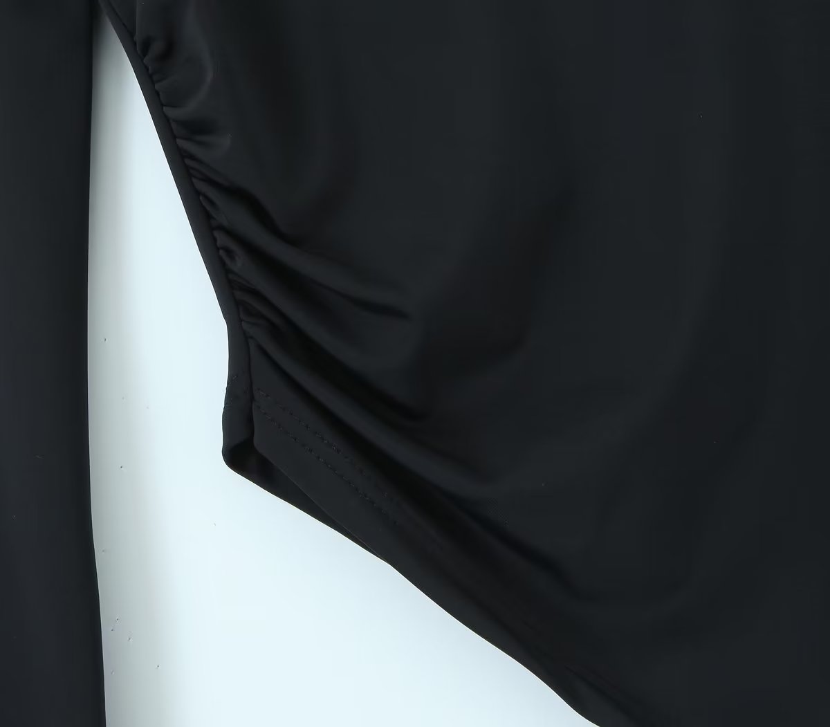 Women’s Black Asymmetric Off Shoulder Ruched Sweater
