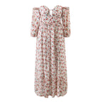 Women's Off-Shoulder Floral Embroidered Split Dress