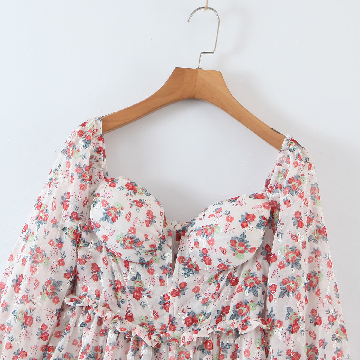 Women's Off-Shoulder Floral Embroidered Split Dress