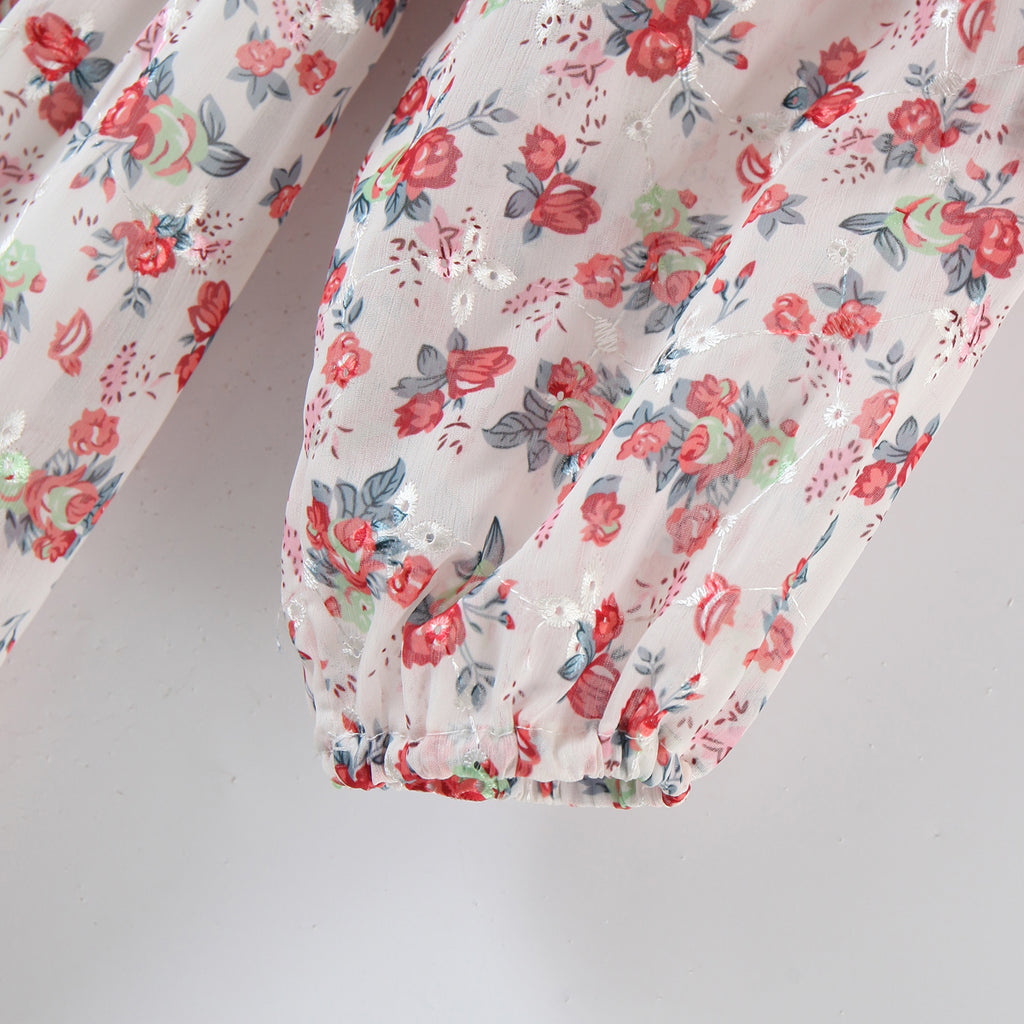 Women's Off-Shoulder Floral Embroidered Split Dress