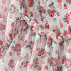 Women's Off-Shoulder Floral Embroidered Split Dress