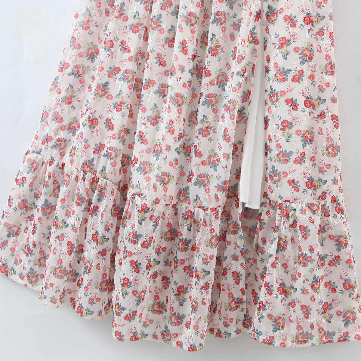 Women's Off-Shoulder Floral Embroidered Split Dress
