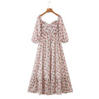 Women's Off-Shoulder Floral Embroidered Split Dress