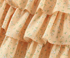 Off-Neck Ruffled Dress Vacation Fresh Printed Short