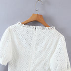 Women's Embroidered Lace Cutout Bodycon Mini Dress