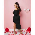 Women's One Shoulder Mesh Long Sleeve Slit Maxi Dress
