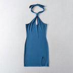 Halter Backless Cutout Bodycon Mini Dress