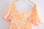 Chiffon Dream Printed Tape Lining Slim Dress