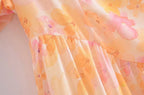 Chiffon Dream Printed Tape Lining Slim Dress