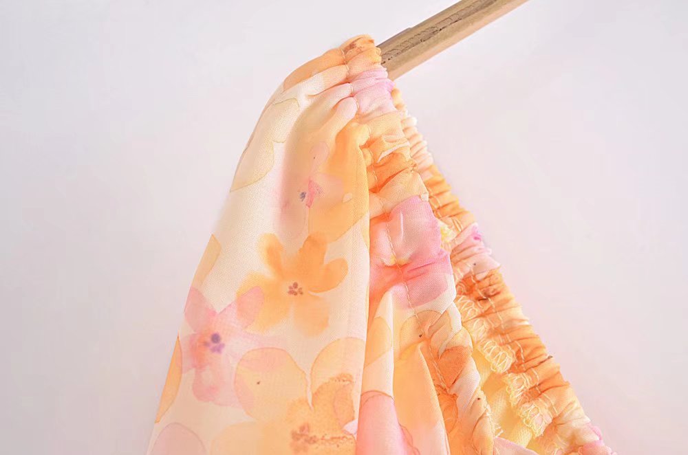 Chiffon Dream Printed Tape Lining Slim Dress