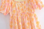 Chiffon Dream Printed Tape Lining Slim Dress