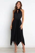 Women's Solid Color Sun Pleated Elastic High Waist Casual All Matching Women Clothing Dress