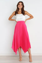 Women's Solid Color Sun Pleated Elastic High Waist Casual All Matching Women Clothing Dress