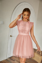 Women's Ruffle-Trim Crew-Neck Dress