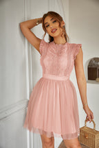 Women's Ruffle-Trim Crew-Neck Dress