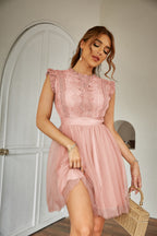 Women's Ruffle-Trim Crew-Neck Dress