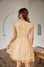 Women's Ruffle-Trim Crew-Neck Dress