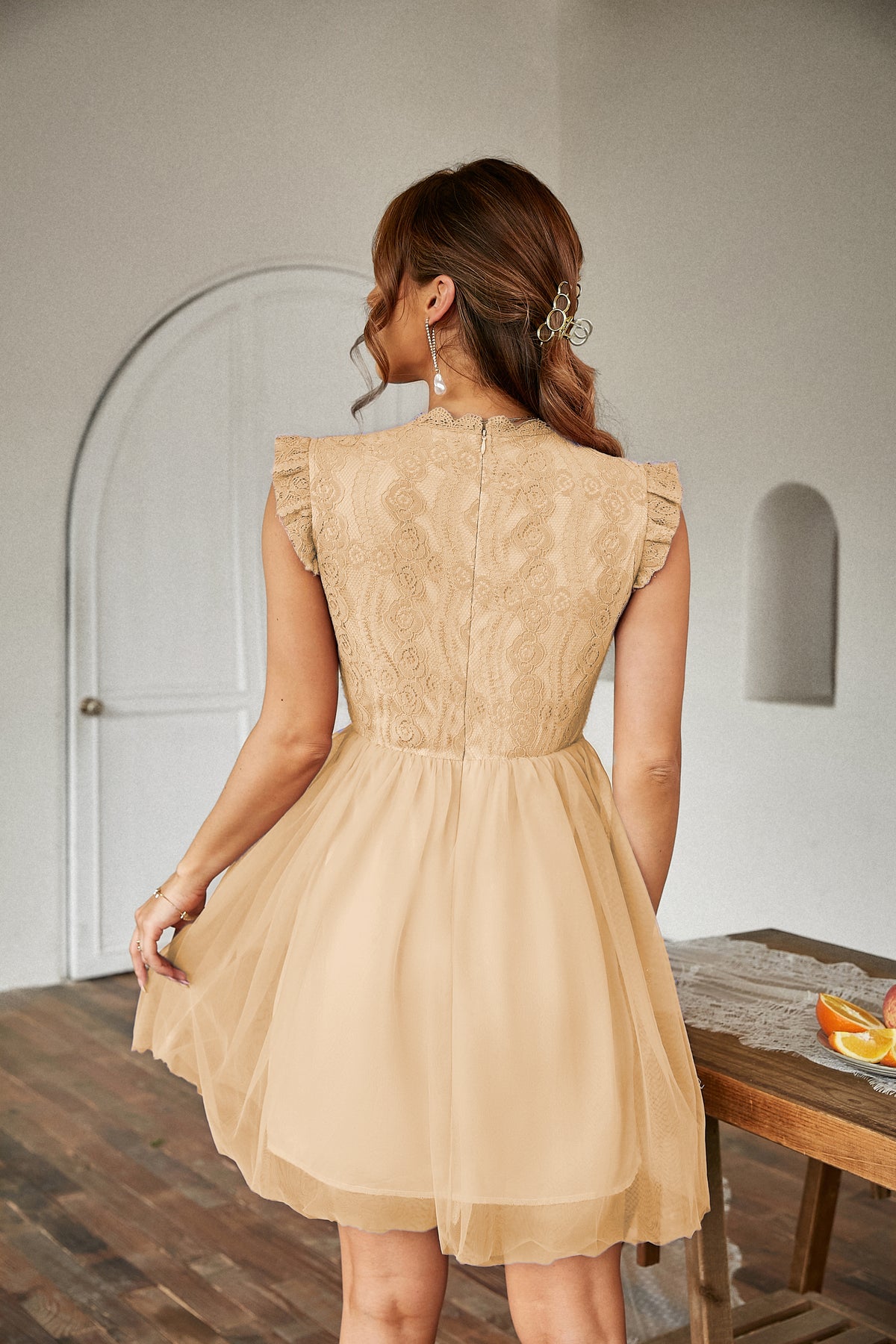 Women's Ruffle-Trim Crew-Neck Dress