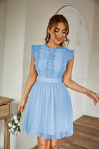 Women's Ruffle-Trim Crew-Neck Dress