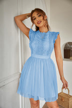 Women's Ruffle-Trim Crew-Neck Dress