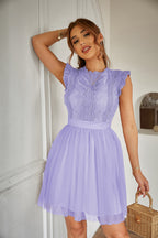 Women's Ruffle-Trim Crew-Neck Dress