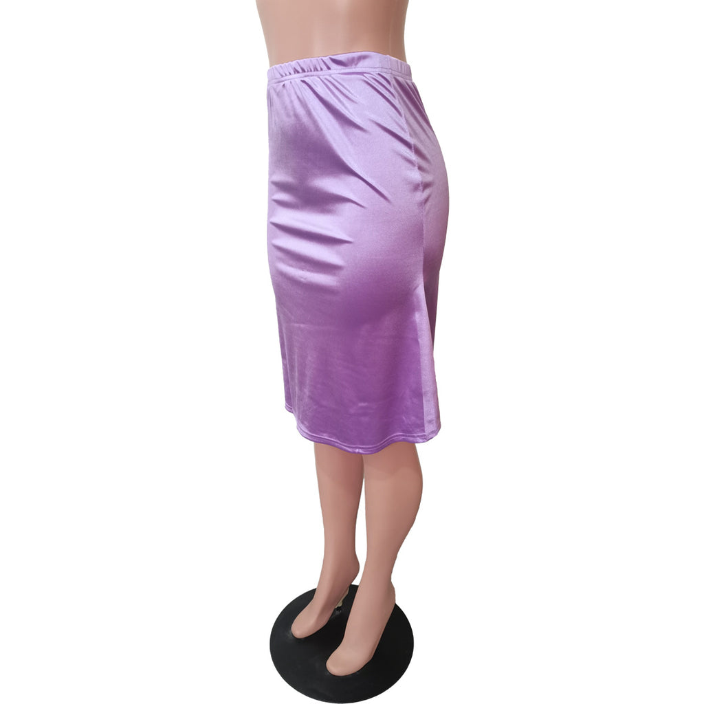 Women's Spring Summer Cute Solid Color Sheath Skirt